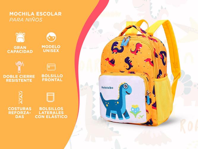 Mochila Escolar Dinosaurios Para Niños Colegio - 1