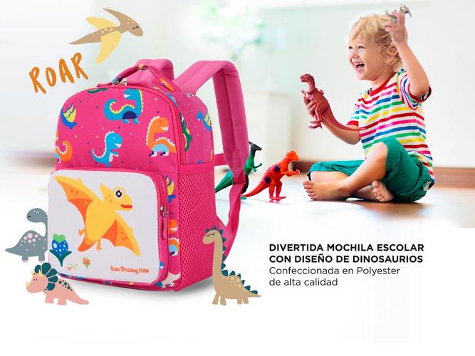 Mochila Escolar Dinosaurios Para Niños Colegio - 4