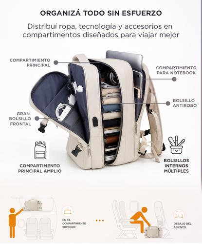 Mochila de Viaje Southport by Gadnic Expansible Para Equipaje Impermeable - 4