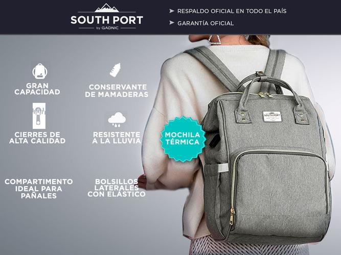 Mochila Bolso Maternal South Port Multiples Compartimentos - 1