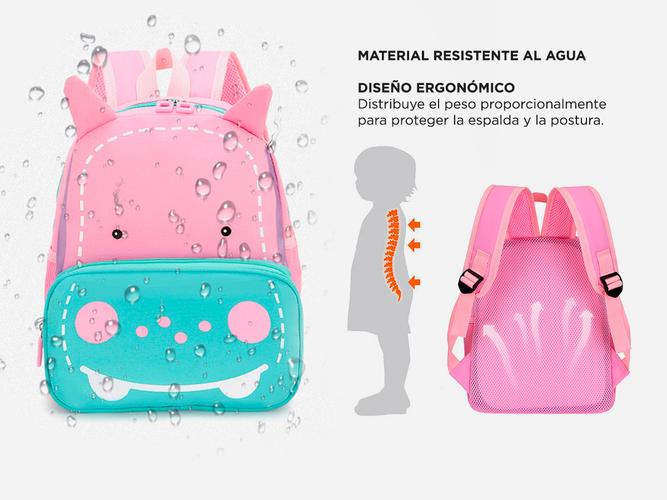 Mochila Escolar Hipopótamo Para Niños  - 4