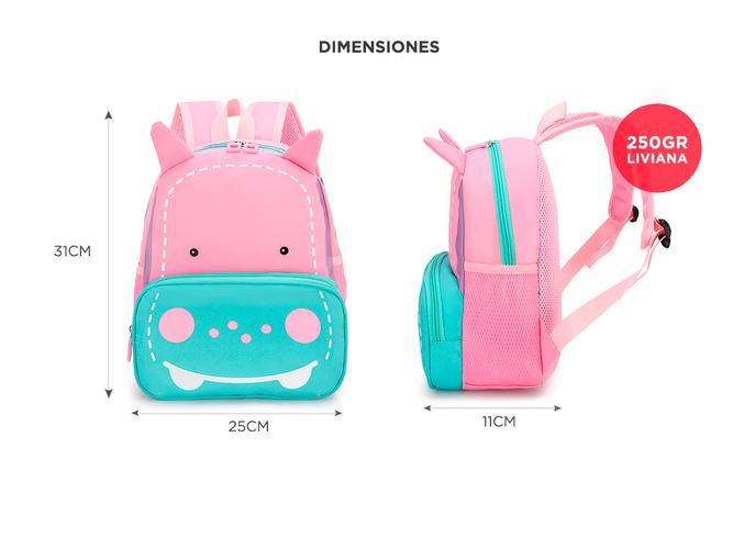 Mochila Escolar Hipopótamo Para Niños  - 6