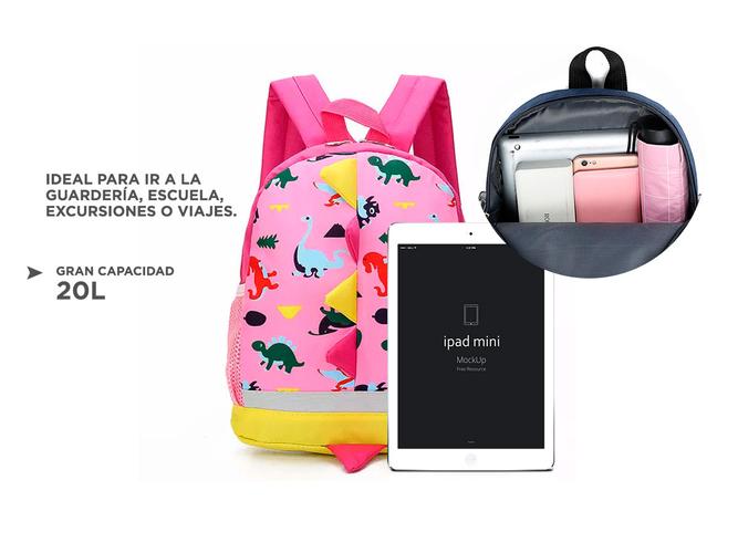 Mochila Escolar Para Niños Dinosaurios  - 2