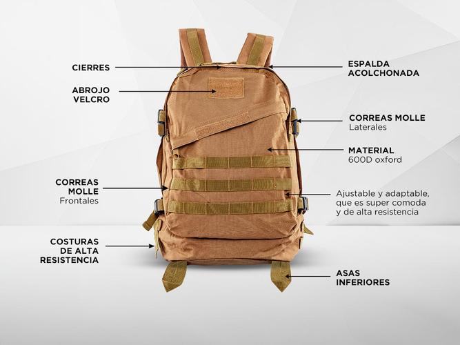 Mochila Táctica Militar Gadnic 40 Lts Porta Notebooks Compartimentos - 4