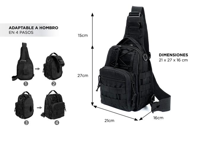 Mochila de Hombro Táctica Gadnic Impermeable  - 3