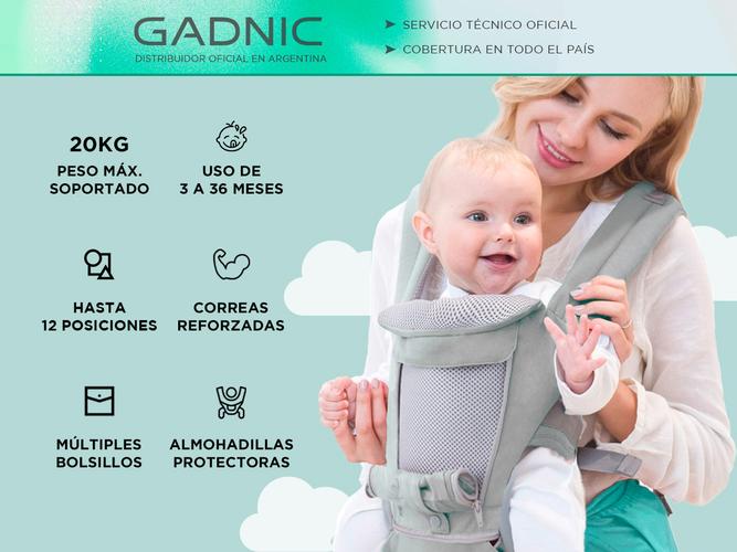 Mochila Porta Bebe Gadnic Ergonomica 20kg 3 en 1 - 1