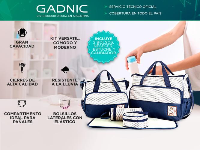 Set 5 Piezas Bolsos Maternales Cambiador Gadnic MR131X Para Bebés Impermeable - 1