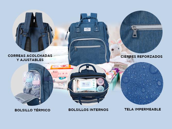 Mochila Maternal South port Con Cuna Cambiador Plegable  - 3