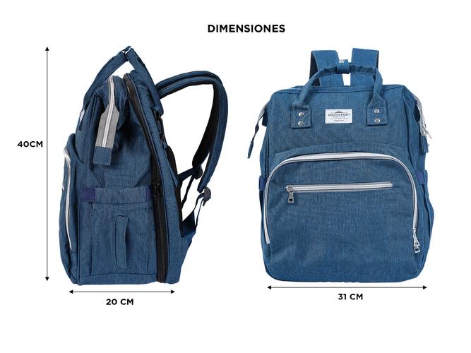 Mochila Maternal South port Con Cuna Cambiador Plegable  - 4