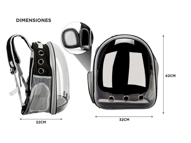 Mochila Transportadora de Mascotas Gadnic Capsula Acrilico 360 - 3