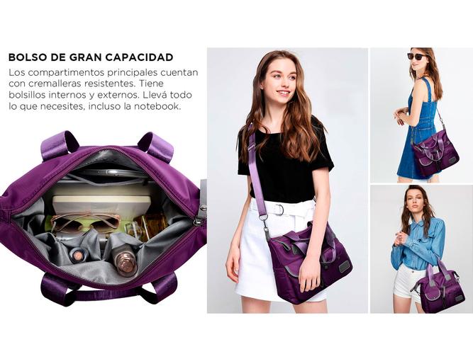 Bolso Bandolera Impermeable Gadnic Con Bolsillos y Cierres - 3