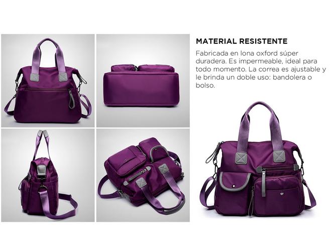 Bolso Bandolera Impermeable Gadnic Con Bolsillos y Cierres - 4