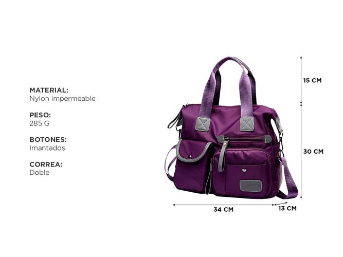 Bolso Bandolera Impermeable Gadnic Con Bolsillos y Cierres - 5
