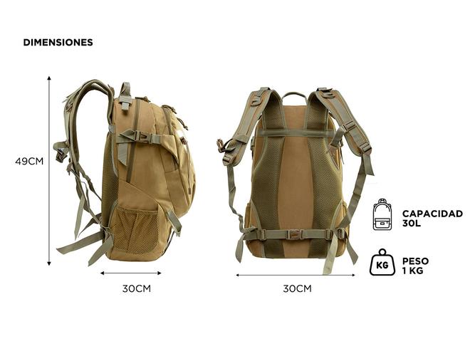 Mochila Táctica Gadnic Senderismo Camping Viaje 30L - 3