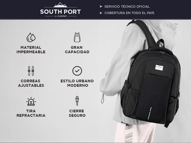 Mochila Urbana South Port Impermeable Gran Capacidad - 1