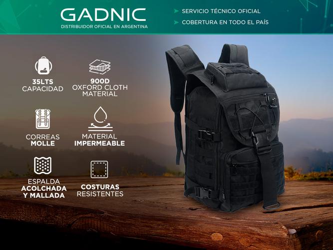 Mochila Tactica Militar 35L Gadnic Porta Notebook Compartimentos Varios - 1