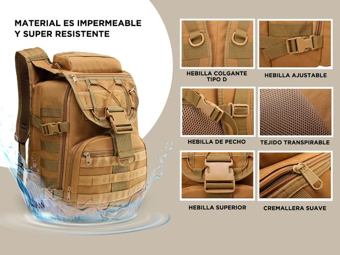 Mochila Tactica Militar 35L Gadnic Porta Notebook Compartimentos Varios - 4