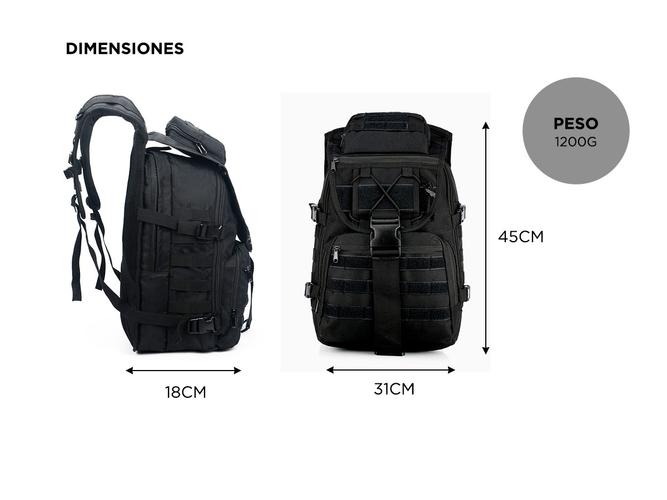 Mochila Tactica Militar 35L Gadnic Porta Notebook Compartimentos Varios - 5