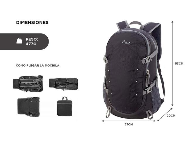 Mochila Plegable Ziyen Capacidad 40L - 4
