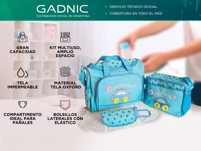 Set Bolso Maternal Gadnic MCH223 Cambiador Impermeable - 1