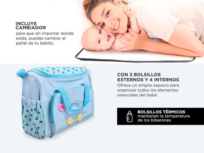 Set Bolso Maternal Gadnic MCH223 Cambiador Impermeable - 3