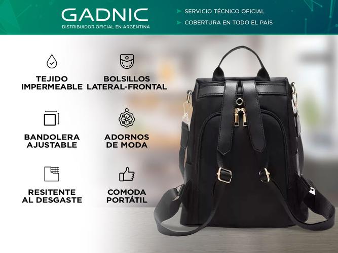 Mochila Antirobo Mujer Gadnic Impermeable 17L - 1