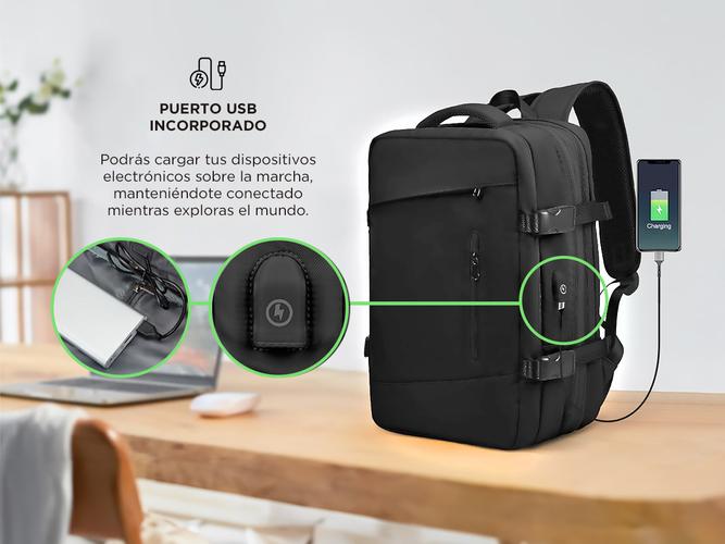 Mochila de Viaje South Port MCH228 Expansible Para Equipaje Con Puerto USB Impermeable - 2