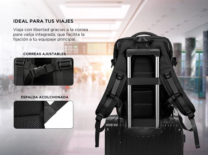 Mochila de Viaje South Port MCH228 Expansible Para Equipaje Con Puerto USB Impermeable - 4