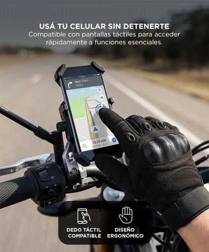 Guantes Para Moto Street Pro Con Protección Y Dedo Táctil Palma Con Grip - 2