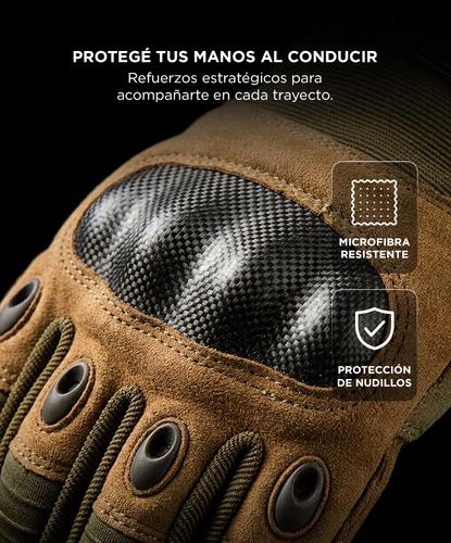Guantes Para Moto Street Pro Con Protección Y Dedo Táctil Palma Con Grip - 4