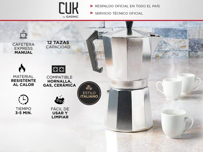 Cafetera Gadnic Moka Express manual plateada italiano - 1