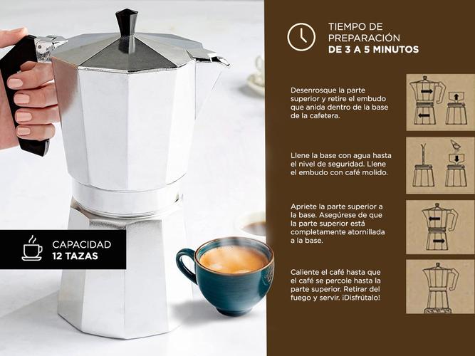 Cafetera Gadnic Moka Express manual plateada italiano - 3