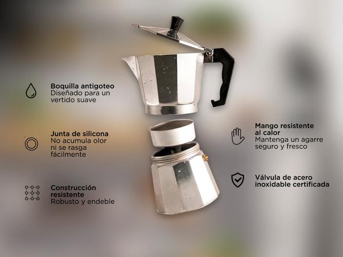  Cafetera De Aluminio Gadnic Moka Café Espresso 6 pocillos - 4