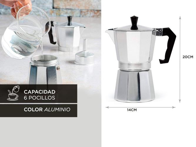  Cafetera De Aluminio Gadnic Moka Café Espresso 6 pocillos - 5