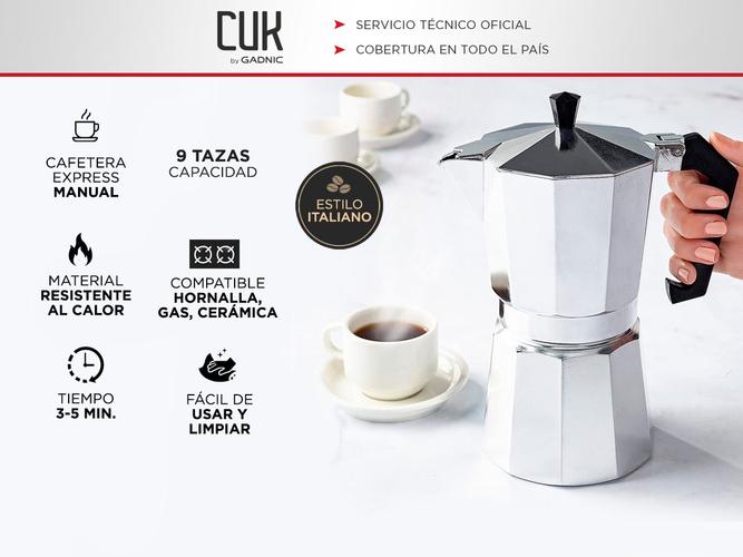 Cafetera Gadnic Moka Express manual plateada italiano  9 Tazas - 1