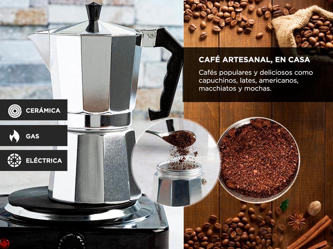 Cafetera Gadnic Moka Express manual plateada italiano  9 Tazas - 2