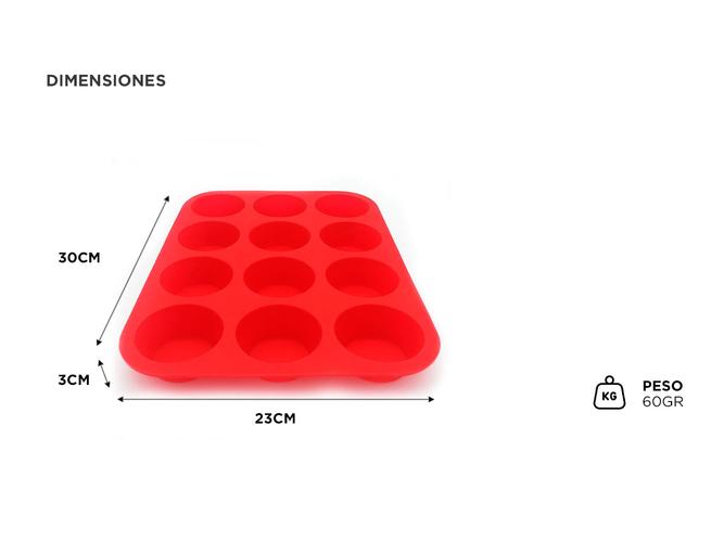 Molde de Silicona Gadnic x12 Cupcakes Frio Calor  - 3