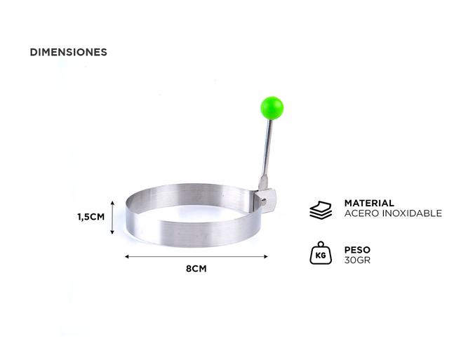 Molde Para Huevo Frito Gadnic Formas Acero Inoxidable  - 3