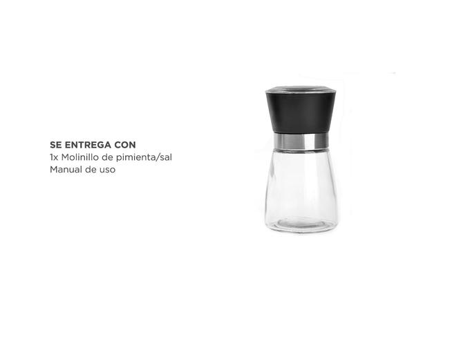 Pimentero Molinillo De Mano Gadnic M5L Pimienta Sal Vidrio - 4