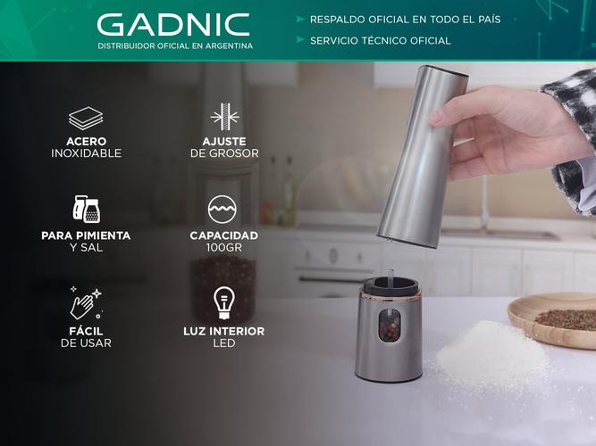 Molinillo Pimentero Electrico gadnic a Pila con luz Led - 1