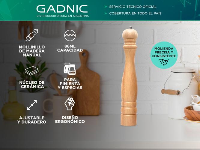 Molinillo de pimienta Gadnic Madera y cerámica - 1