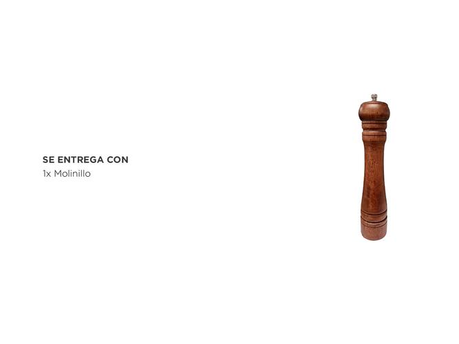 Molinillo Pimentero de Madera Gadnic 26cm Molienda Manual - 4