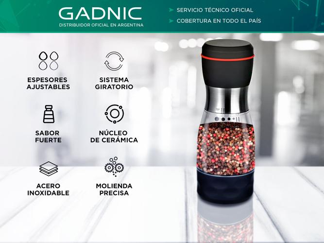 Pimentero Salero Acrilico Gadnic Manual con 5 Grosores - 1