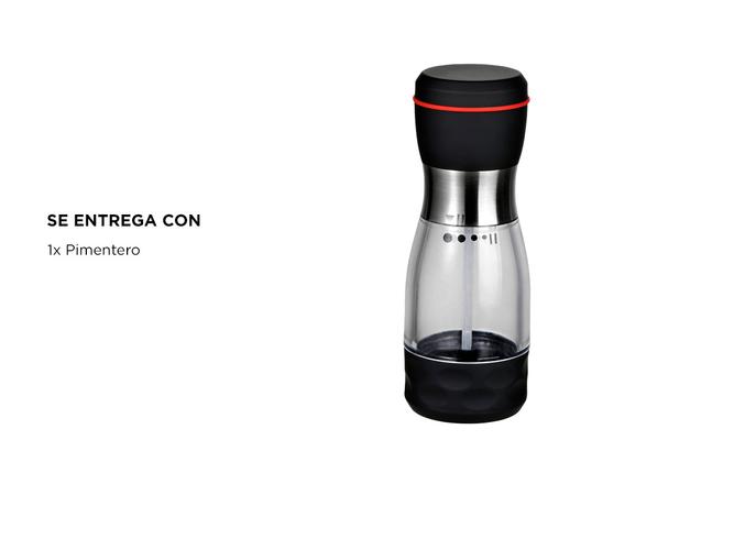 Pimentero Salero Acrilico Gadnic Manual con 5 Grosores - 4