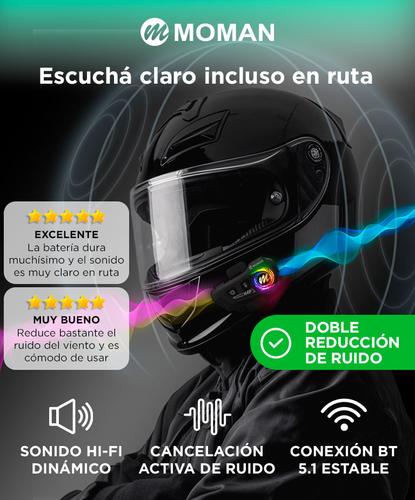 Auriculares Casco Moto Moman RS-H4P Reducción Ruido Bluetooth Resistente Al Agua  - 1