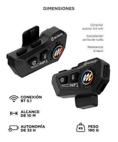 Auriculares Casco Moto Moman RS-H4P Reducción Ruido Bluetooth Resistente Al Agua  - 5