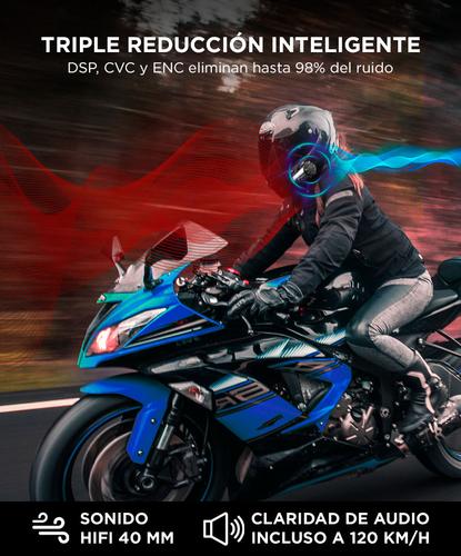 Intercomunicador Moto Moman H2S 25h Batería 1000m Cancelación Ruido Impermeable  - 2