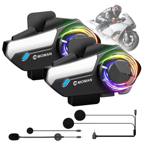 Set x 2 Intercomunicadores Moto Moman H2S 1000m Cancelación Activa IPX6 - 0