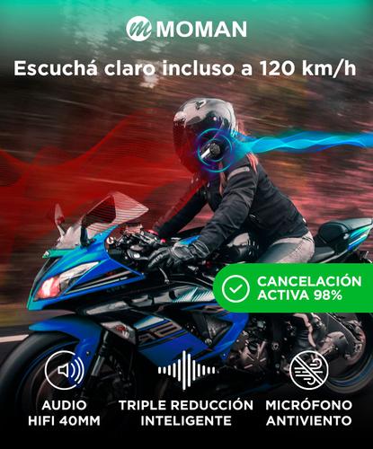 Set x 2 Intercomunicadores Moto Moman H2S 1000m Cancelación Activa IPX6 - 1