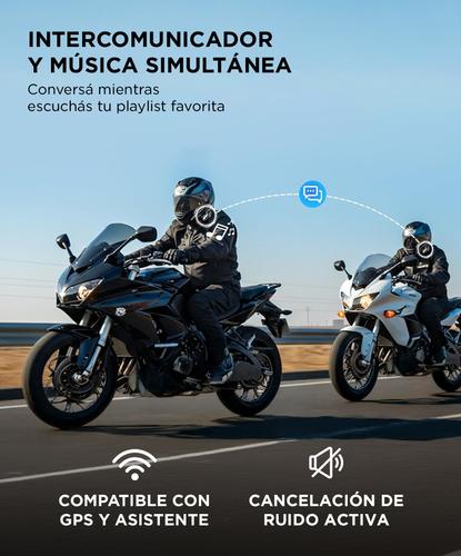 Set x 2 Intercomunicadores Moto Moman H2S 1000m Cancelación Activa IPX6 - 3